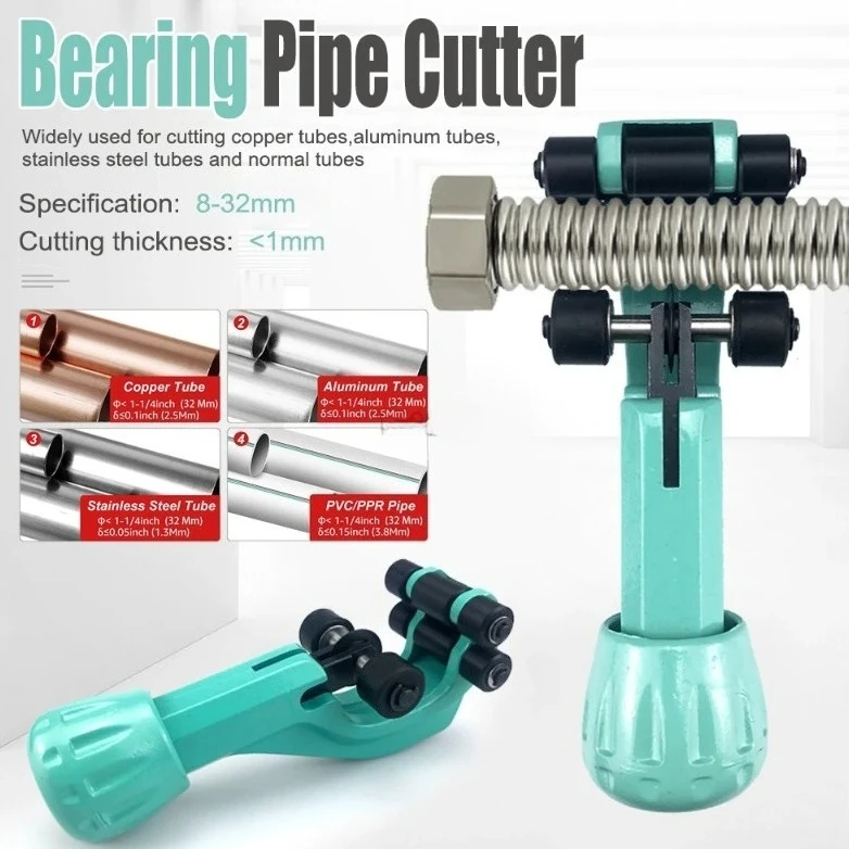 Stainless Steel Corrugated Pipe Cutter 8-32mm, Heavy Duty Tool for HVAC & Metal Duct Pipe Cutting
