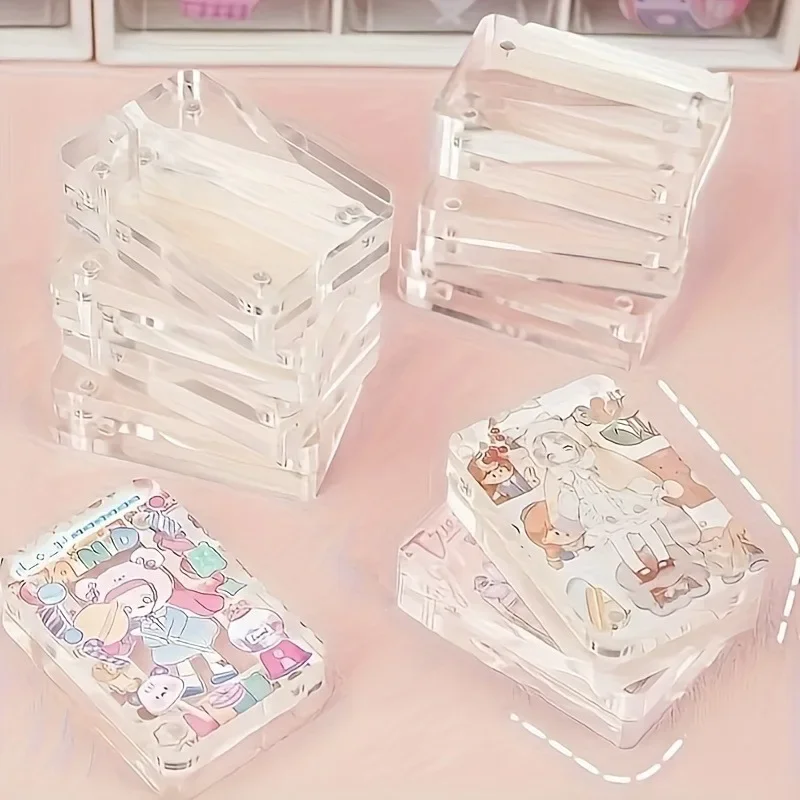 10pc Transparent Acrylic Photo Frames Mini Magnetic Sticker Idol Card Photo Frame Desktop Decoration Cute Photo Holder PS Board
