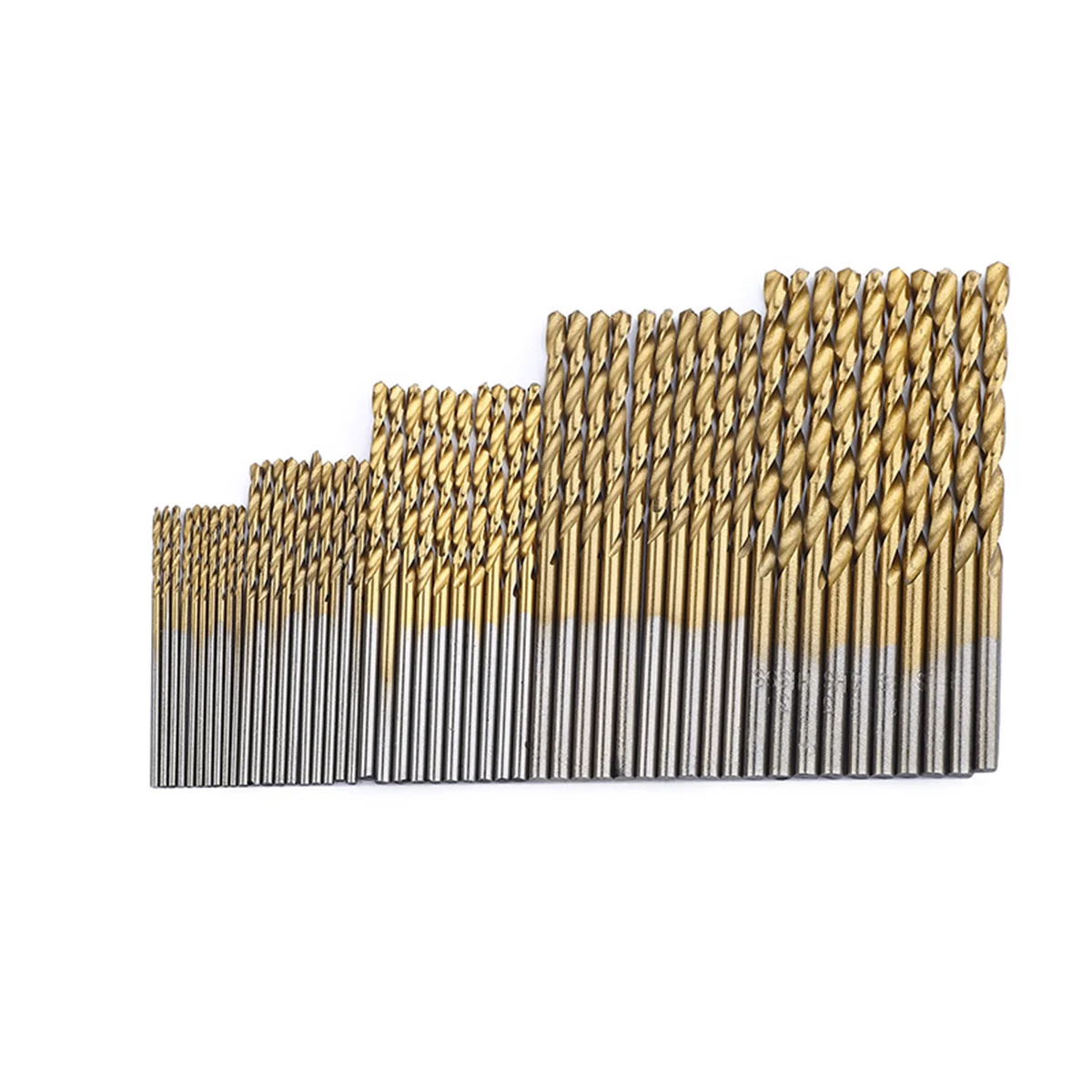 

50pcs Titanium Coated Hss Drill Bit Set 1-3Mm High Speed Steel For Wood Plastic Metal Pcb Fiberglass Diy Engineering Tools Parts