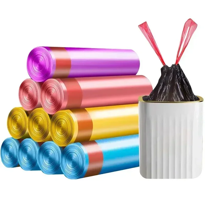 حقيبة قمامة برباط سميكة كبيرة جدًا، حقيبة قمامة بلاستيكية محمولة للمطبخ، تستخدم في سكن الطلاب، حقيبة قمامة اقتصادية