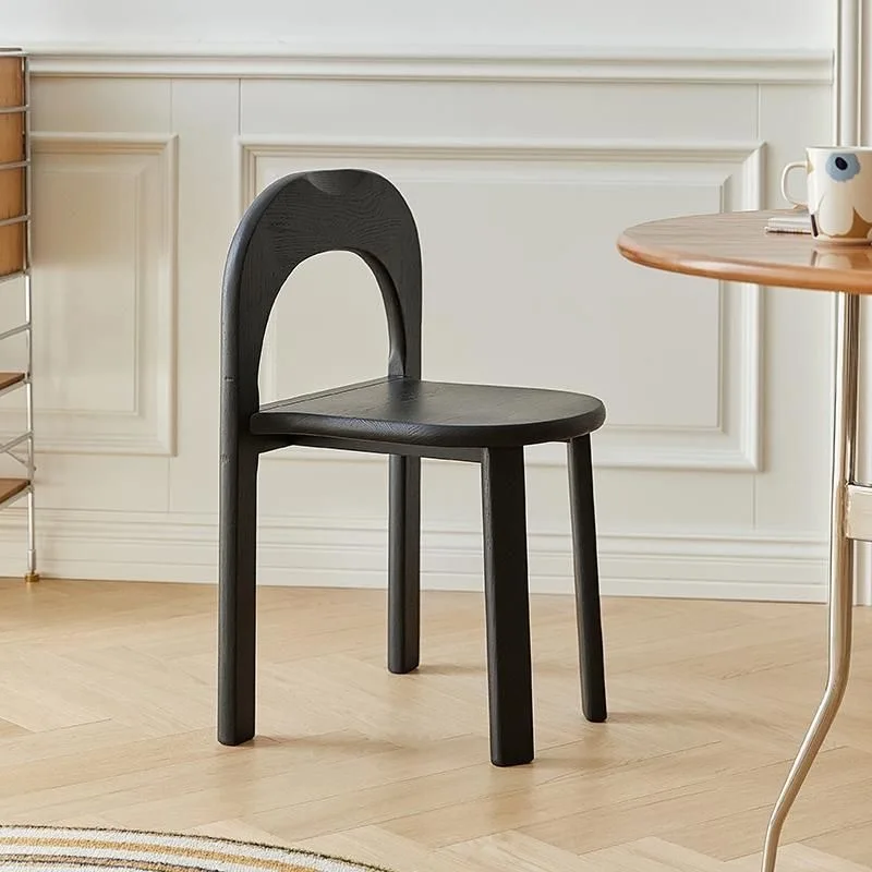 

Nordic Solid Wood Dining Chair Stackable Modern Minimalist Backrest Stool Ideal for Office Café & Dining Table Chair Furniture