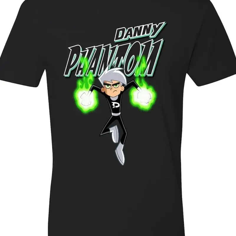 Danny Phantom Cartoon Men T Shirt Black Cotton All Size S To 5Xl