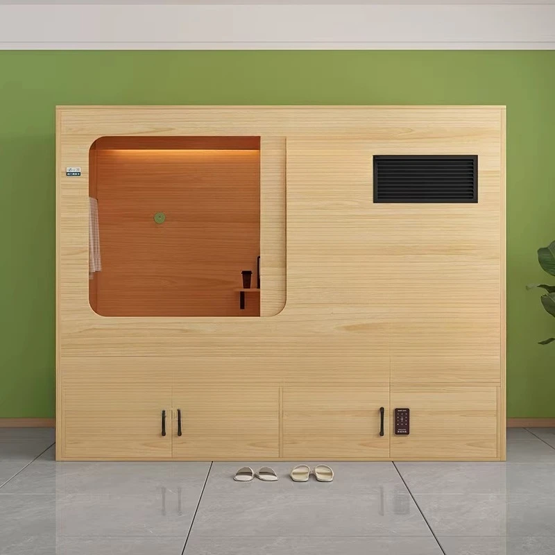 

Sliding door space capsule single-layer bed, solid wood granular board CYTS multi-functional dormitory bed