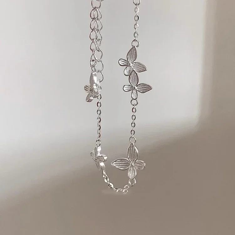 

Real 925 Sterling Silver Cute Butterfly Charm Bracelets for Women Light Luxury Fine Jewelry Minimalist Insect Accessories