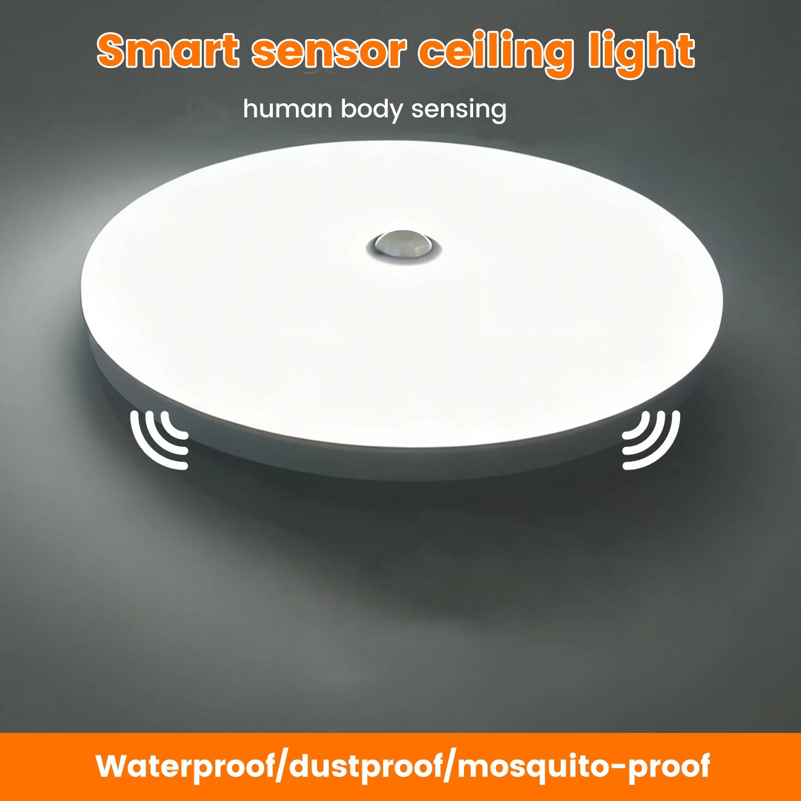 LED Ceiling Light with Motion Sensor 220V 18W Human Body Induction Sensing Light Staircase Garage Corridor Indoor Lighting