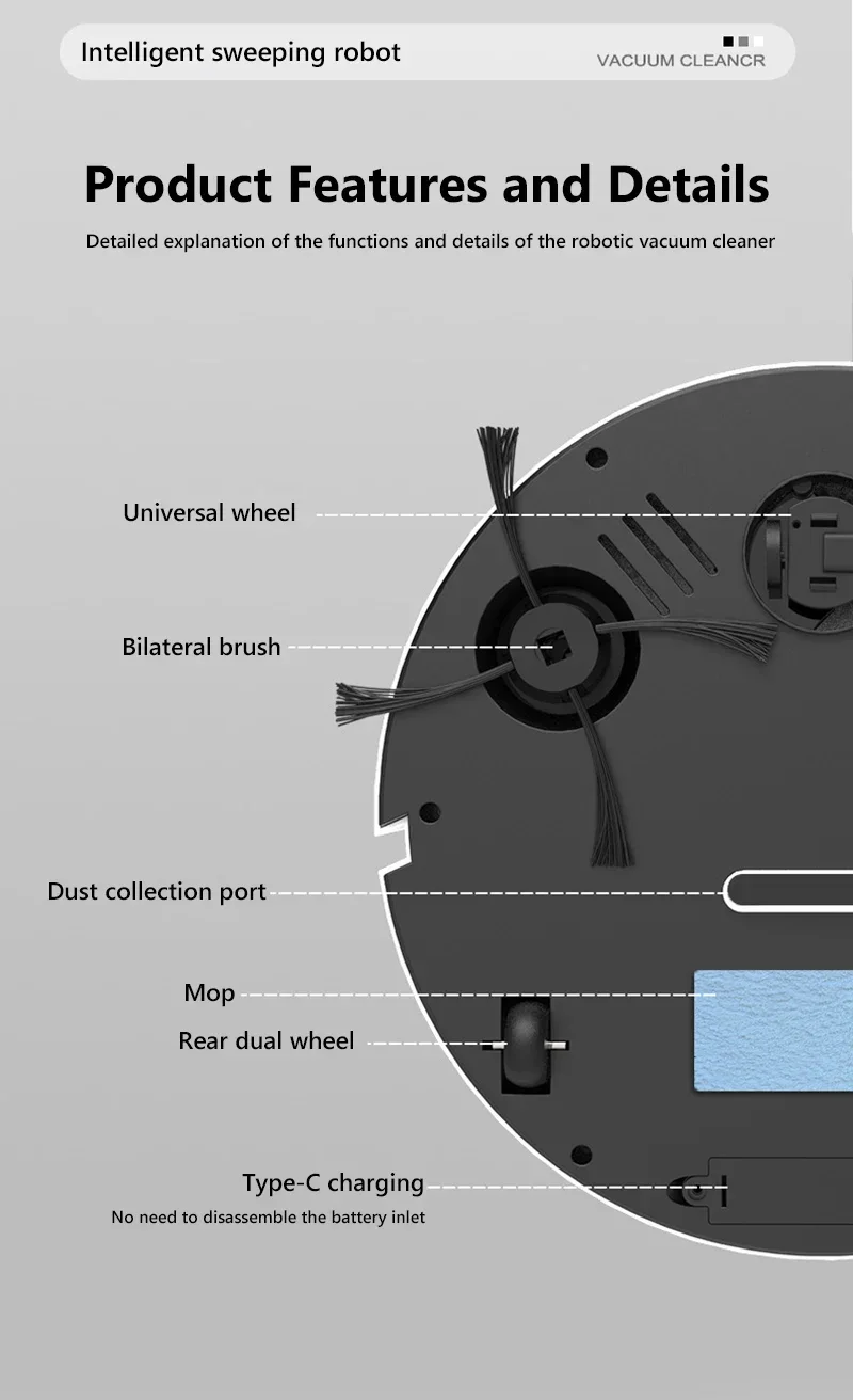 Xiaomi Sweeping Robot Mopping And Sucking Machine 3-in-1 Intelligent Cleaner Household Rechargeable Fully Automatic Avoidance