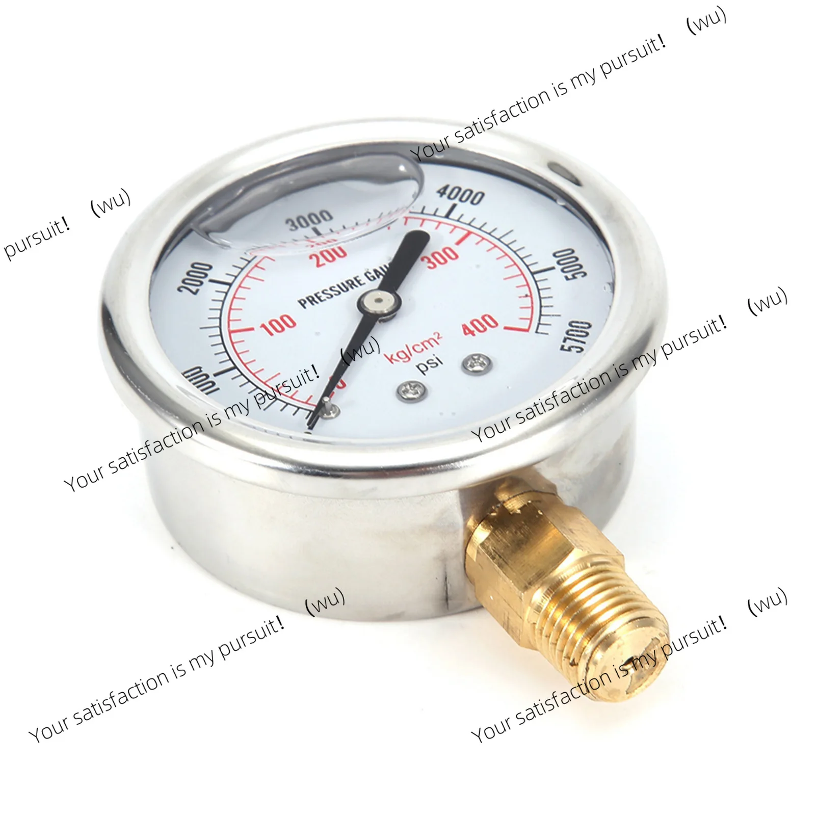 Hydraulic oil filling fuel pressure gauge, liquid filling fuel pressure gauge,0-5700 PSI, threaded liquid filling pressure gauge