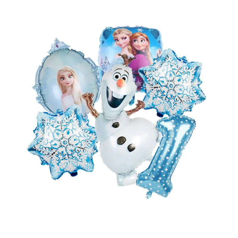 ลูกโป่งอลูมิเนียม Frozen Elsa Anna ของตกแต่งเด็กผู้หญิงเด็กน้อยอาบน้ำเด็กงานเลี้ยงวันเกิดเจ้าหญิงโอลาฟการตกแต่งบ้านลูกโป่งฟอยล์