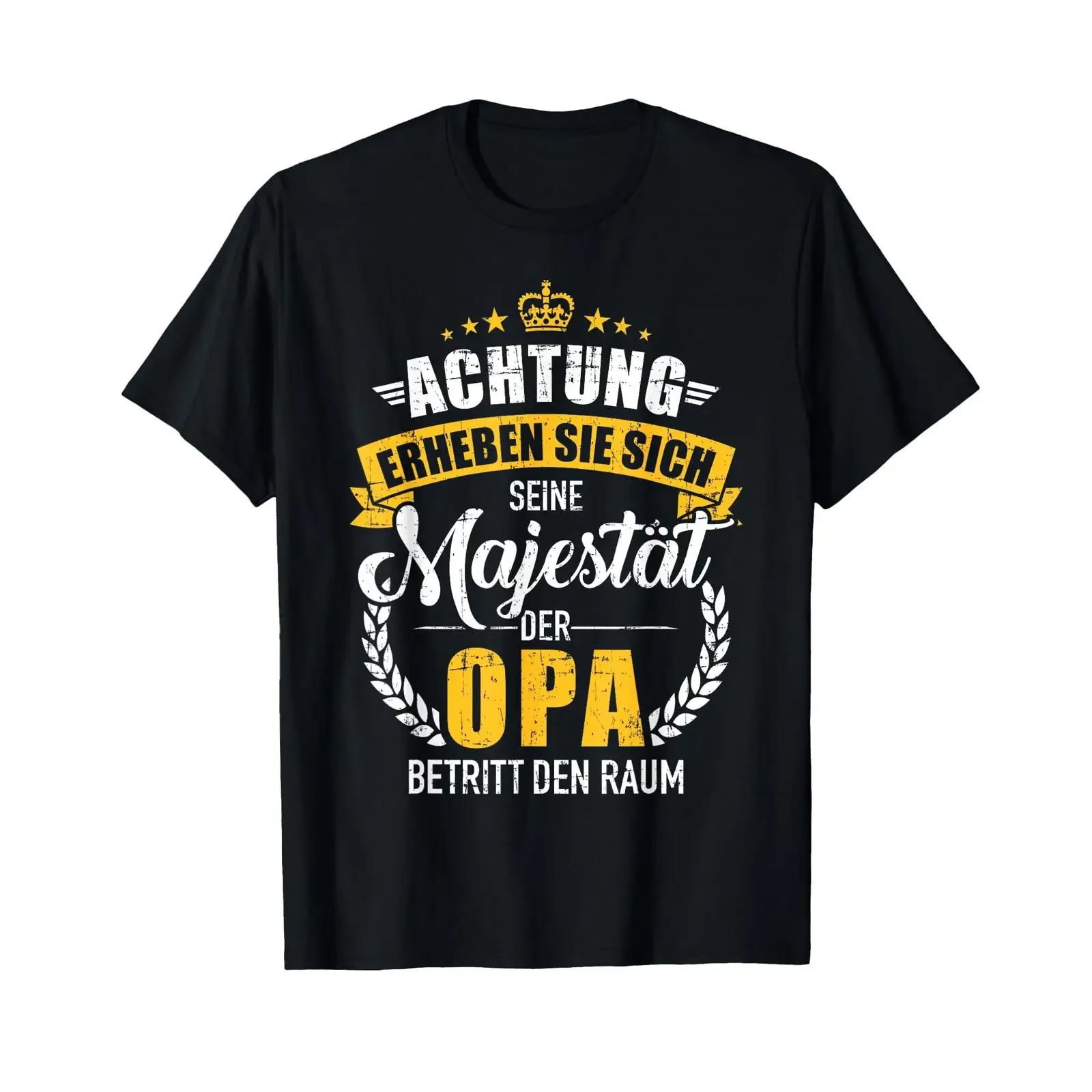 T shirt with German text Attention His Majesty the Grandfather vintage Washed designer clothes Top For Everyday Wear Stylish
