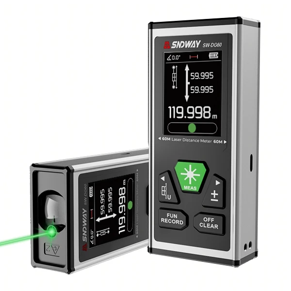 

Sndway Sw-Dg100 With Rechargeable Li-Ion Rangefinder Dual Laser Distance Measurement Tools Electric Angle Laser Distance Meter