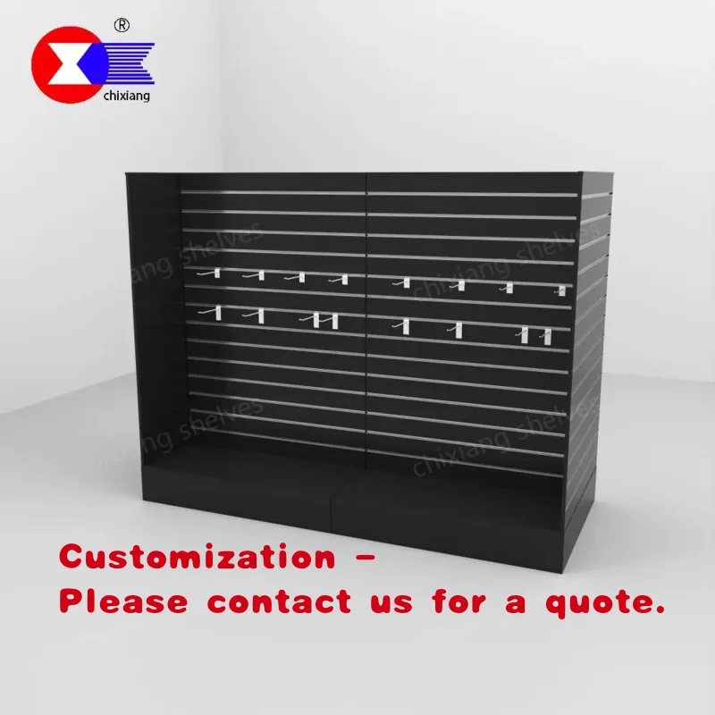

custom.Black and White Color Slatwall Board H-Unit Display Wooden Shelving