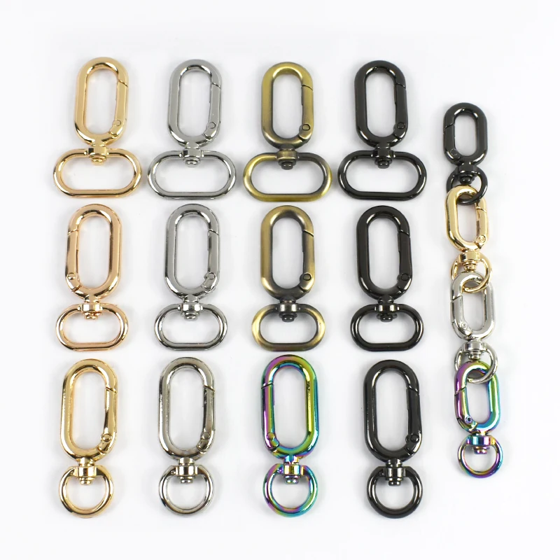 

5/10Pcs 10/12/20/25mm Metal Carabiner Clips for Bags Spring O Ring Buckle Keychain Trigger Clip Lobster Clasp Sewing Accessories