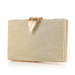 Luxury wedding party clutches purse Ladies Metal Leaf Lock Gold Party Bridal Bag Wedding Clutch Purse For Chains Shoulder Women