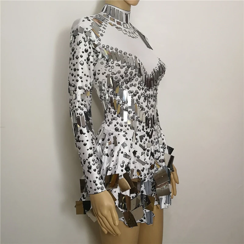 Mini abito in cristallo con paillettes glitterate da donna, festa di compleanno, sera, celebrazione, abito corto, bar, club, ballerino, cantante, spettacolo teatrale