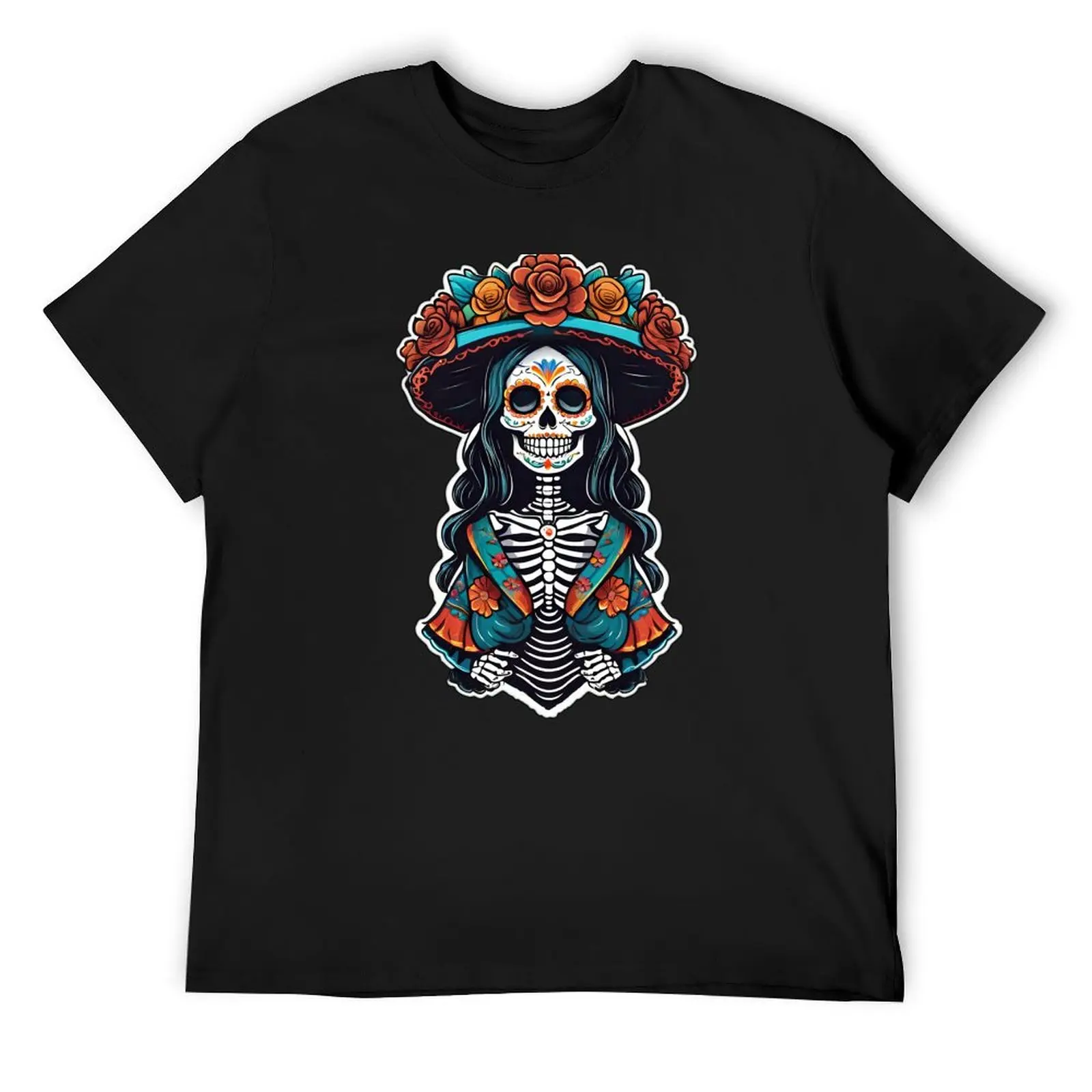 

MEXICAN SANTA-MUERTE T-Shirt plus size clothes affliction shirts oversizeds T-shirt men