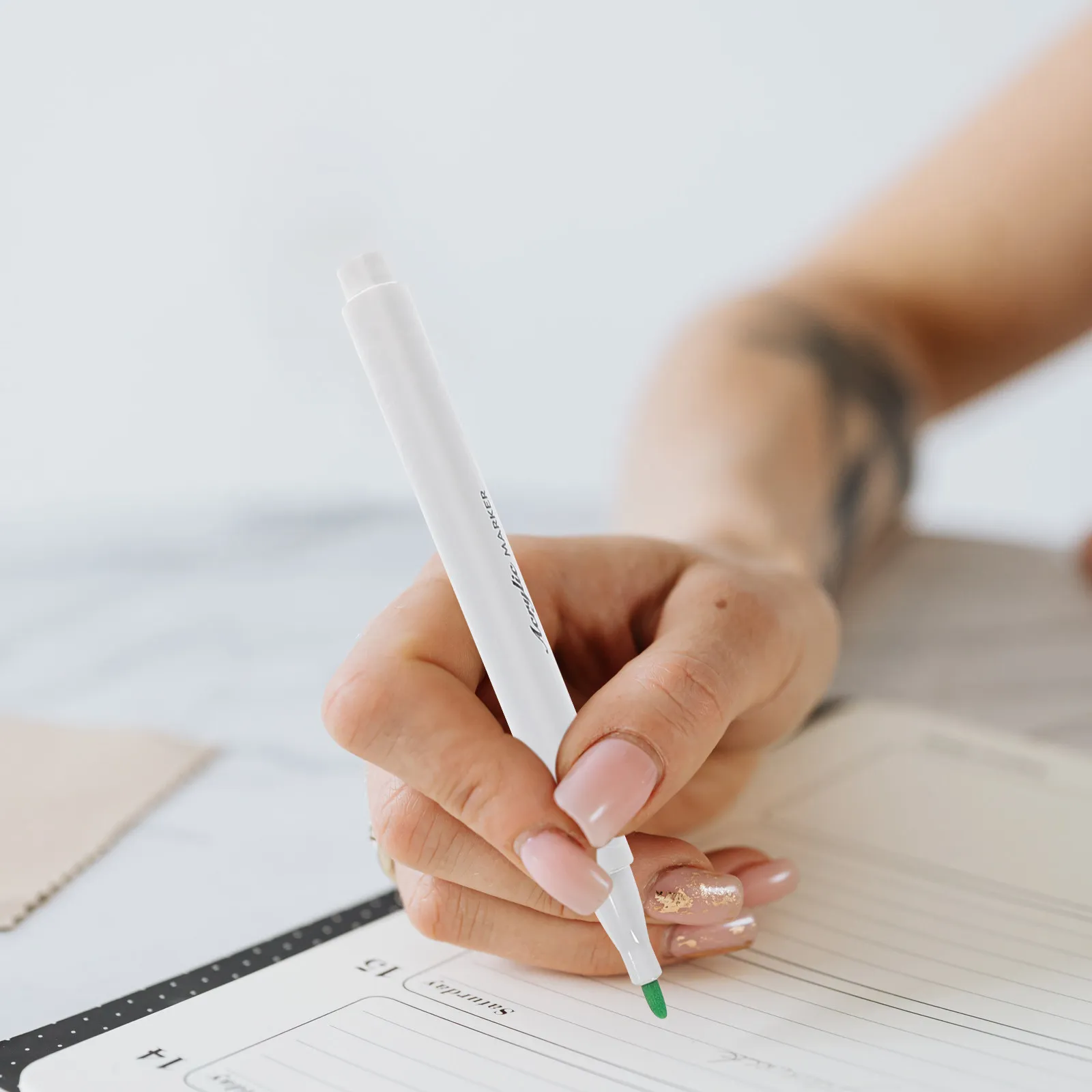 

12Pcs Acrylic Paint Markers Fine Tip Ergonomic Design for Drawing Painting Graffiti Doodling Scrapbooking Art Supplies Kids