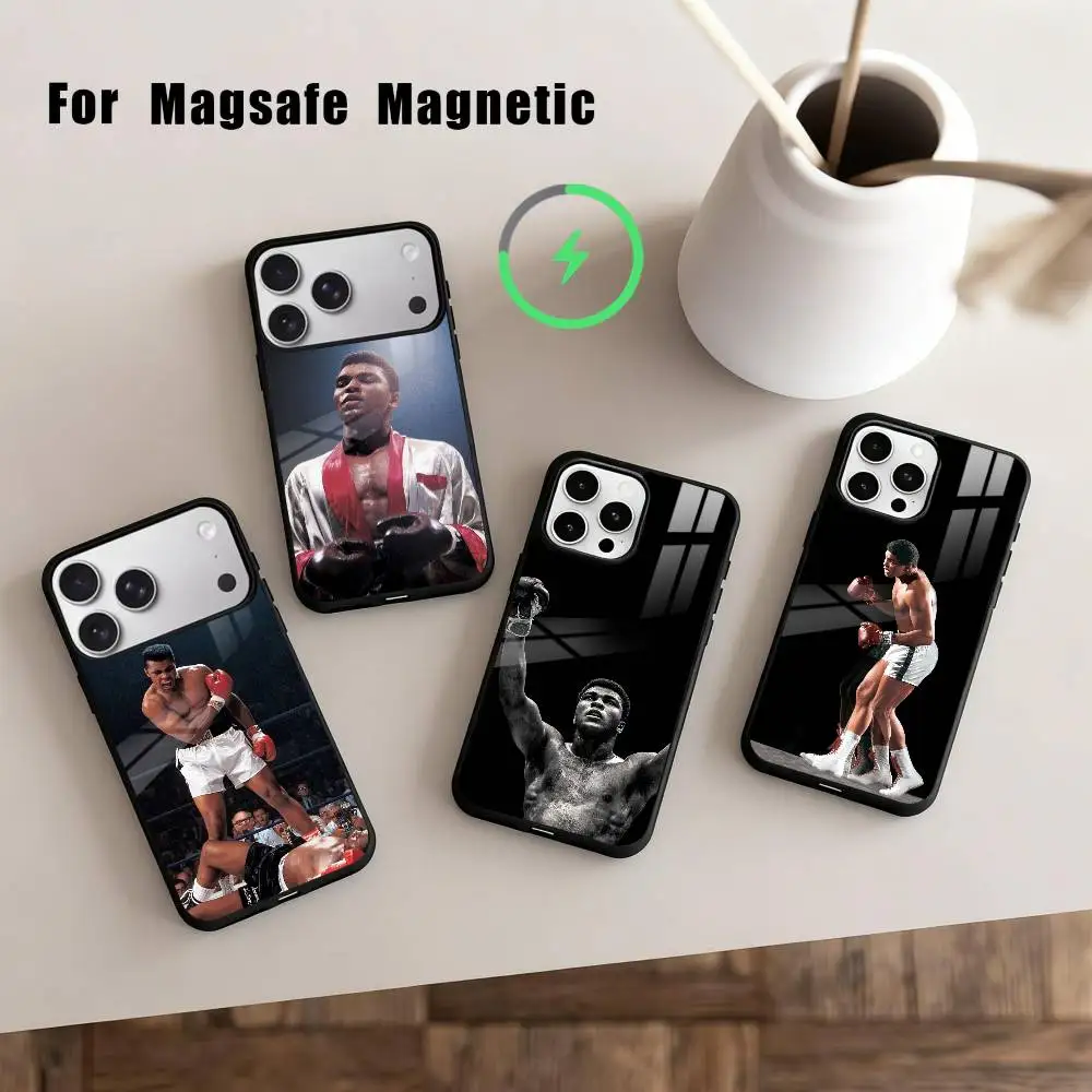 

Boxing M-Muhammad A-Ali Phone Case For iPhone17,16,15,14,13,12,11 Plus,For Magnetic Wireless Charge Cover