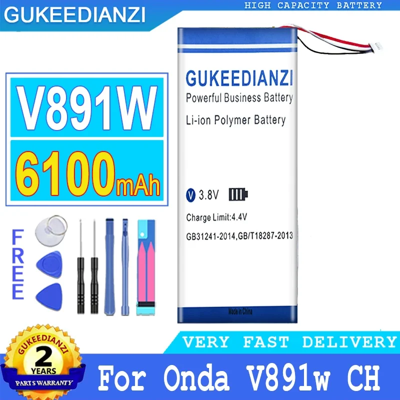 

6100mAh GUKEEDIANZI Battery For Onda V891W CH (Model OI104) 5 lines Tablet Bateria