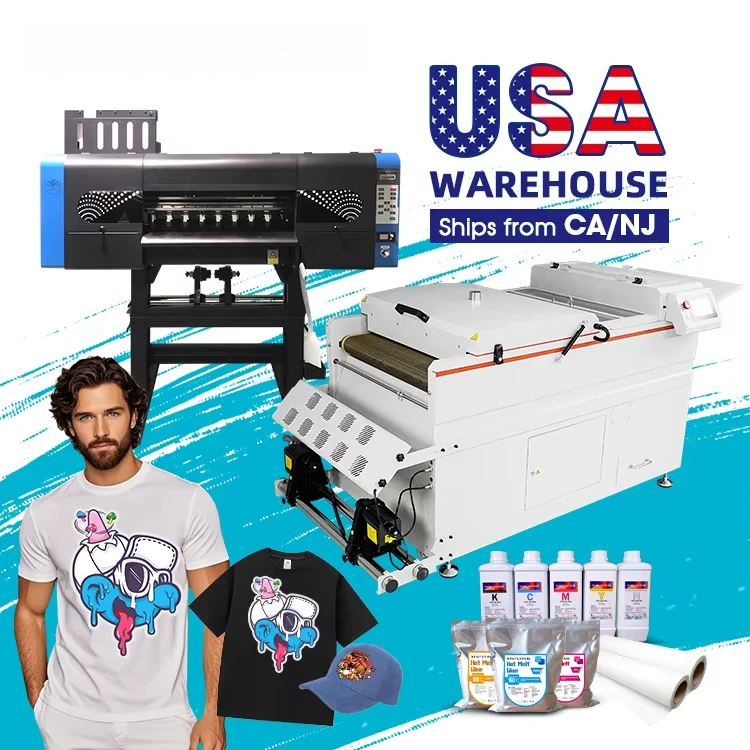 Digital A1 Impressor Blue 24 DTF Printer and Shaker Dual Head DTF Direct Film Printer