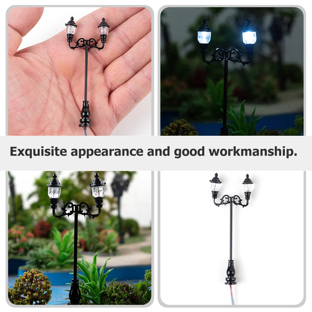 2 Pcs Yard Lights Micro Landscape Garden Stainless Steel Plus Abs Miniature Lamp