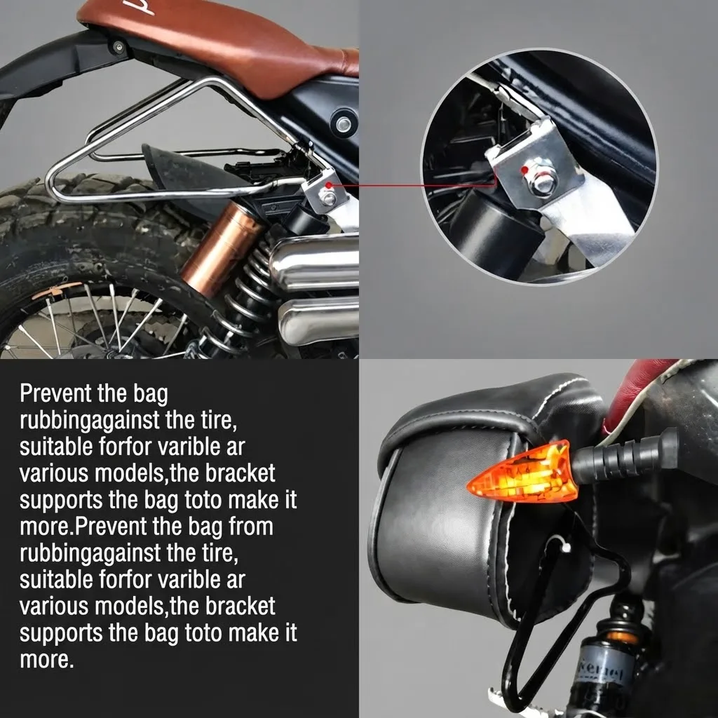 Motorcycle Saddlebag Support Bar Bracket Mount Heavy Duty Steel Guard For Harley Sportster 883 Iron XL883N Dyna Parts