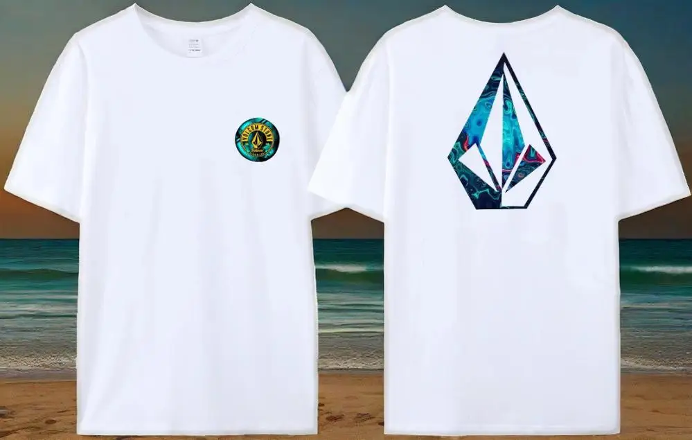 

Новинка 2023 года, мужская хлопковая футболка с коротким рукавом и принтом обсидиана, свободная дышащая футболка стандартного размера, которую можно стирать в машине, праздничный подарок