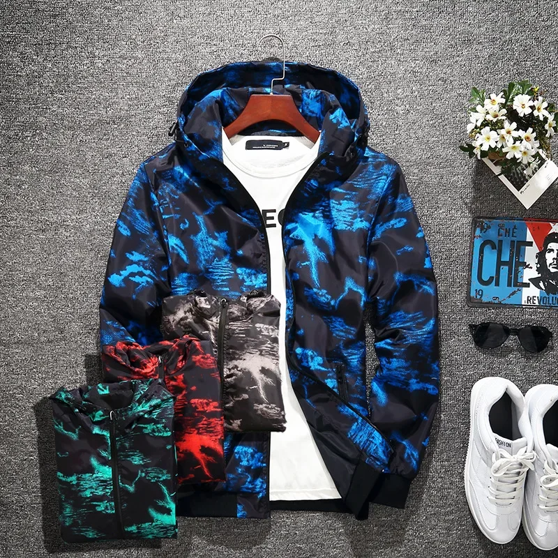 

Men's Spring Military Jacket, Casual Camouflage Workwear Coat, Korean Streetwear Style