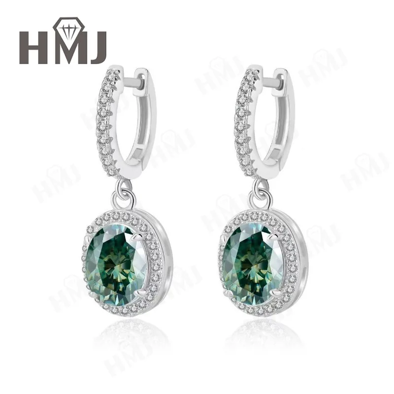 

Moissanite Hoop Earring Women's 100% Pure 925 Silver Laboratory Diamond Elegant High Jewelry Party Gift