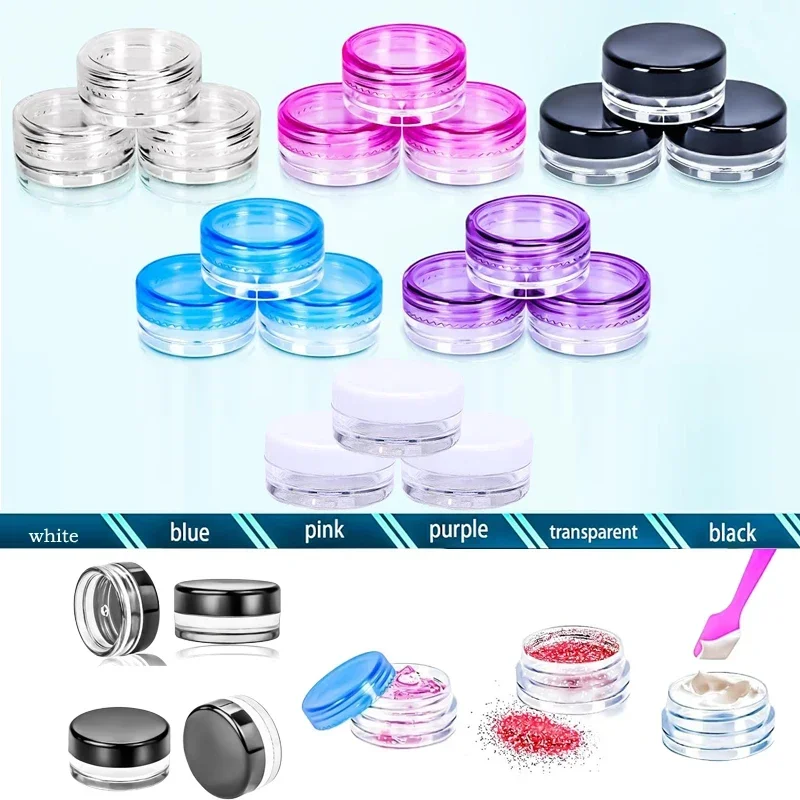 10 Stuks 2G-20G Mini Doorzichtige Ronde Plastic Cosmetische Potten Met Deksels Lege Reisvoorbeeldbakjes Voor Make-Up Crèmes Nagellap