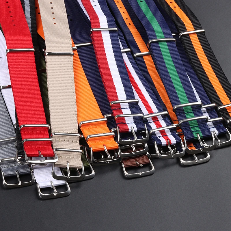 16mm 18mm 20mm 22mm Nylon Army Sports Fabric Belt Watch Strap for Samsung Galaxy Watch 6/5/4/3 for Women Men Universal Bracelet image 2