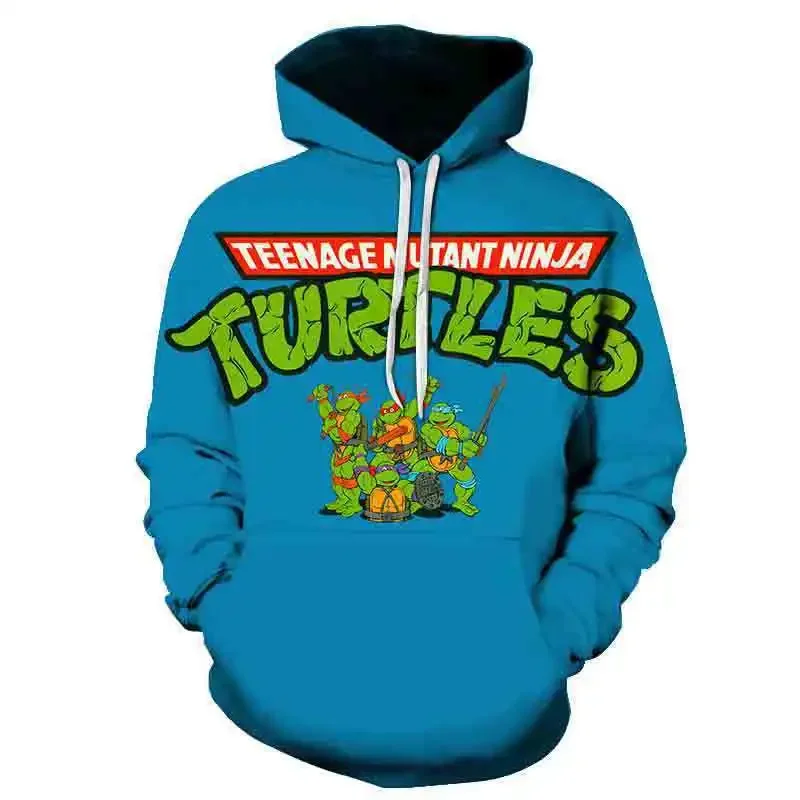 New Cross-border 2024 Spring Men\'s Fashion 3D Printed Hoodie Ninja Turtles Printed Clothing Casual Street High-end Clothing cool