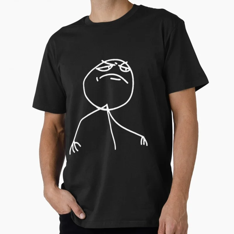 Troll face meme F ya Stickman Humor Gift T shirt 0616 Funny Stick Figure Graphic clothes 100% Cotton US Size S-6XL