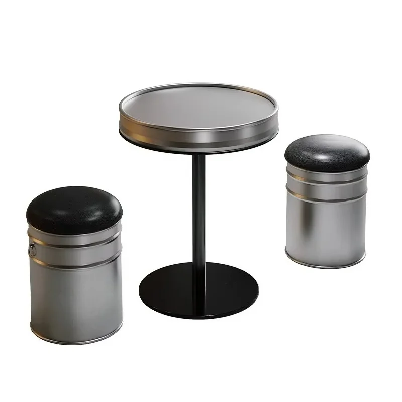 Creative Shop Small Dining Table Stool Combination Industrial Style Restaurant Leisure Reception Smoking Area