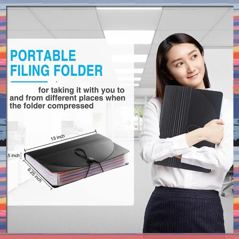 AC18 (garanti) Cartella di file espandibile a 24 tasche Cartelle a fisarmonica con etichette vuote Organizzatore di archiviazione da tavolo
