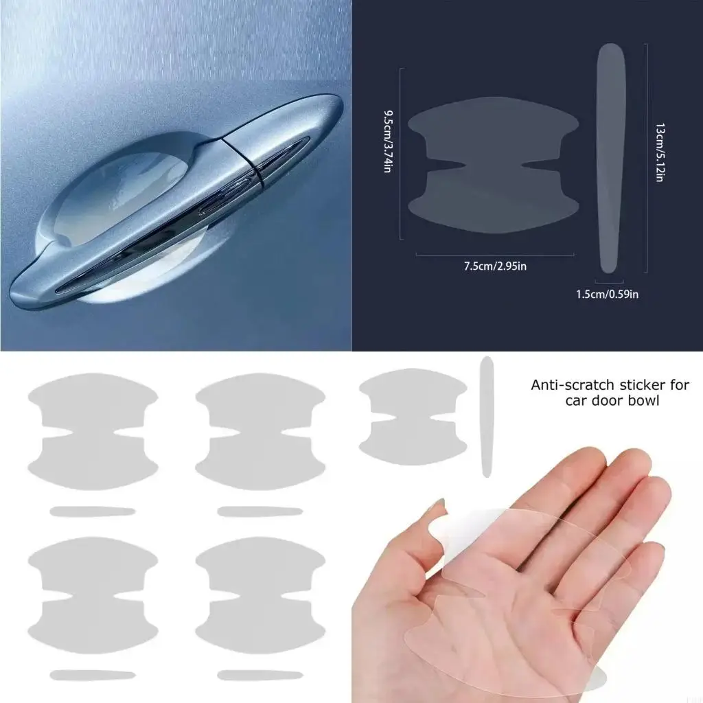F1CF Auto Healing Auto Door Handle Protectors Clear TPU Material for Paint