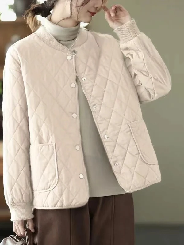 سترة نسائية من القطن الخالص من Jaet كاجوال ort Svel Retro Sle Thiened Long Sve بياقة واقفة سترة قطنية للخريف... #4