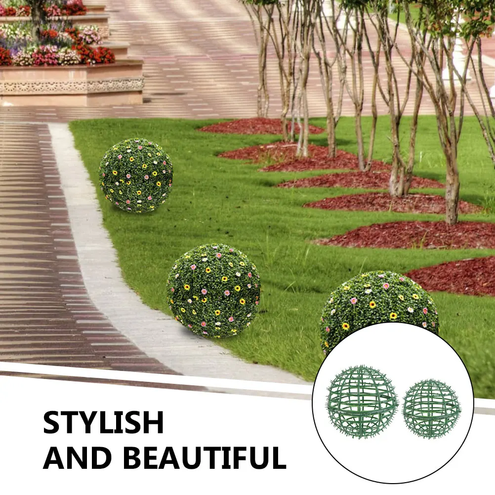 

2Pcs Reusable Plastic Flower Arrangement Holders Grass Ball Shelf Wedding Party Flower Rack Decorative Topiary Cage Frame Garden