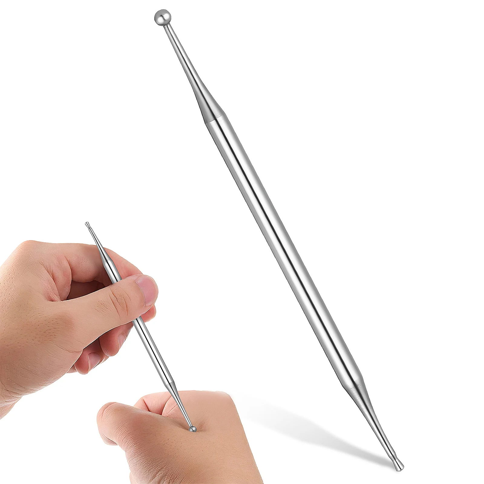 

Stainless Steel Acupressure Pen Single Massage Stick Portable Metal Tool for Face Foot Hand Relaxing Massager Professional Use