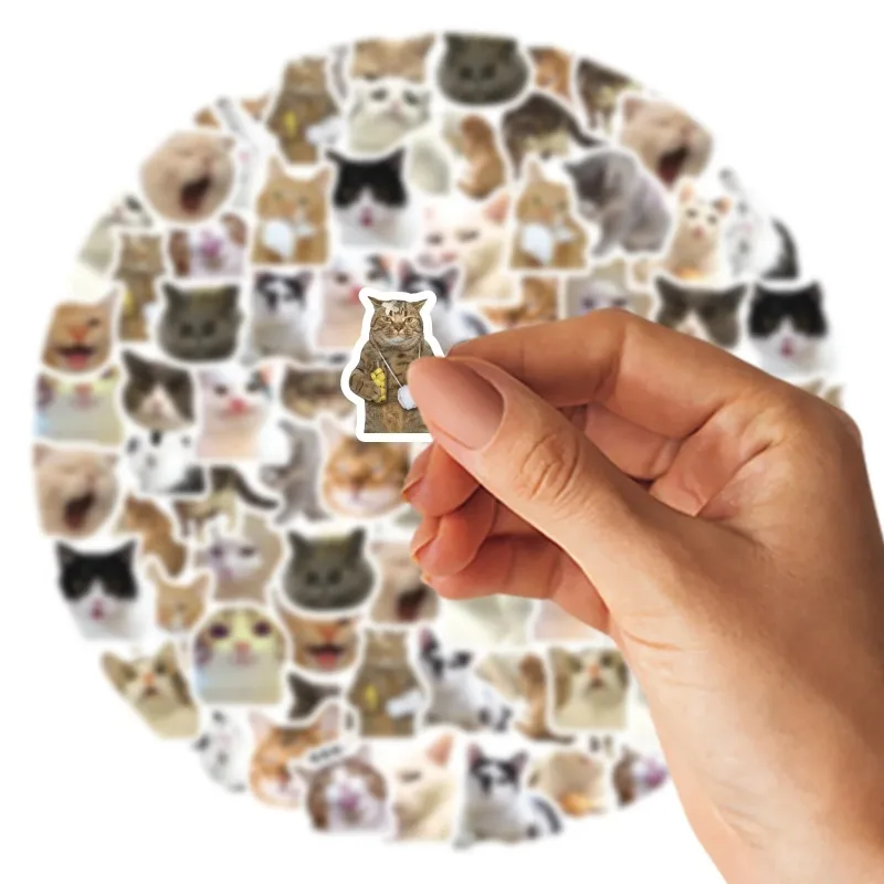 46PCS Cat Stickers for Luggage Laptop Phone DIY Decoration, Waterproof Vinyl Skateboard Suitcase Stickers, School Supplies Toys