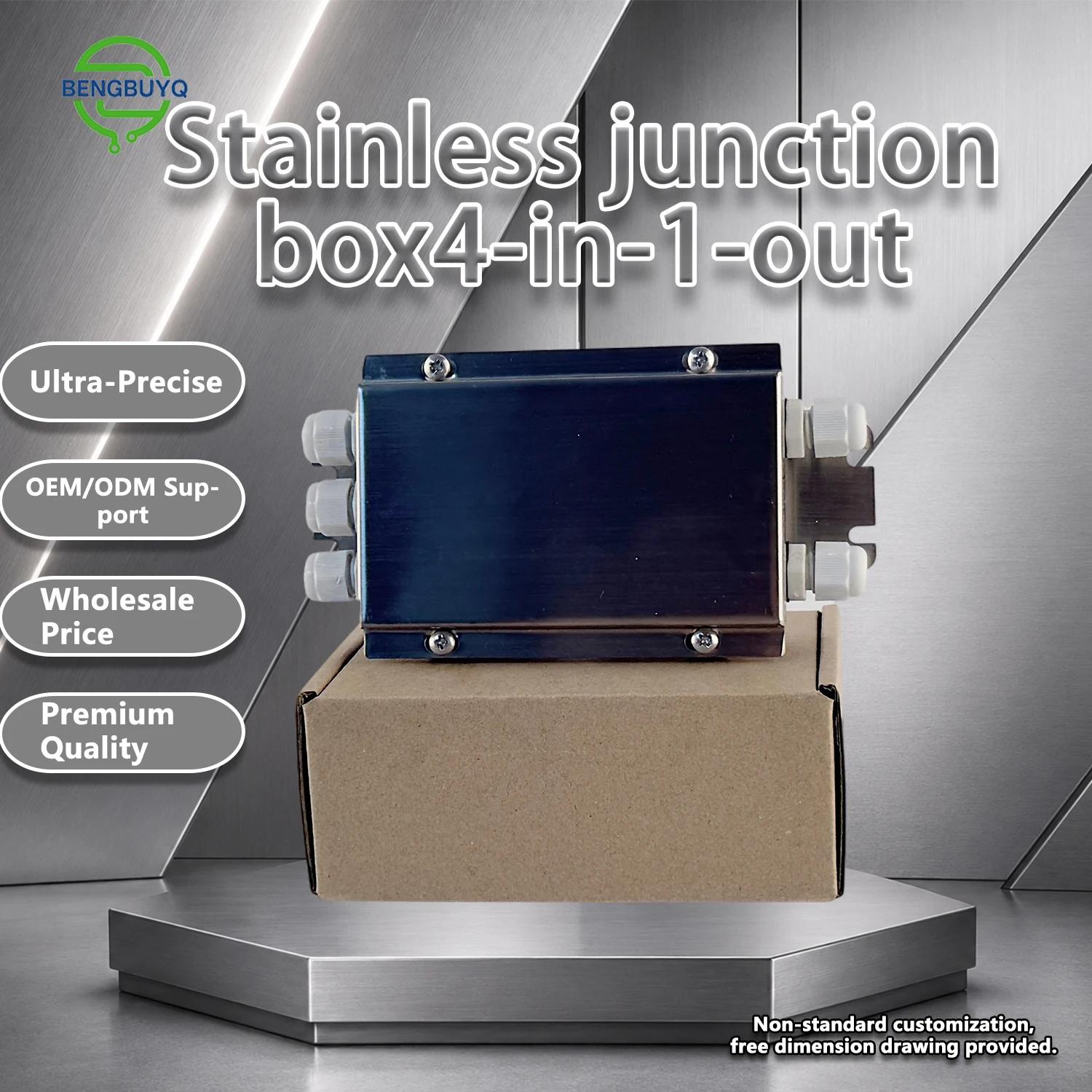 Industrial Grade Stainless Steel Junction Box Precision Manufacturing Multiple Inputs and Outputs IP65 Custom Factory Process