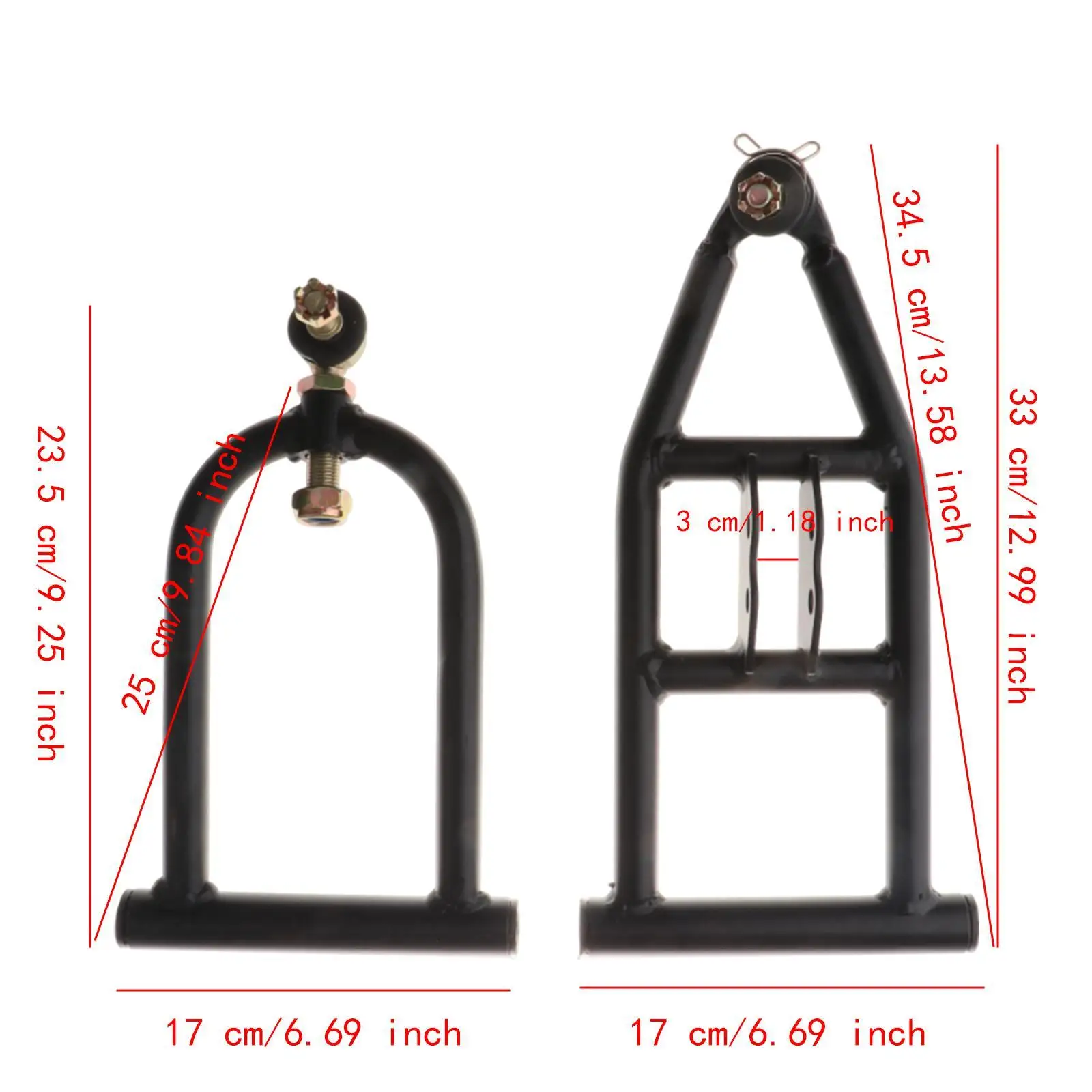 Iron Front Suspension Swing Arms Upper Lower Steering Arm Assembly for DIY Go Kart Kit Parts 4 Wheel Quad