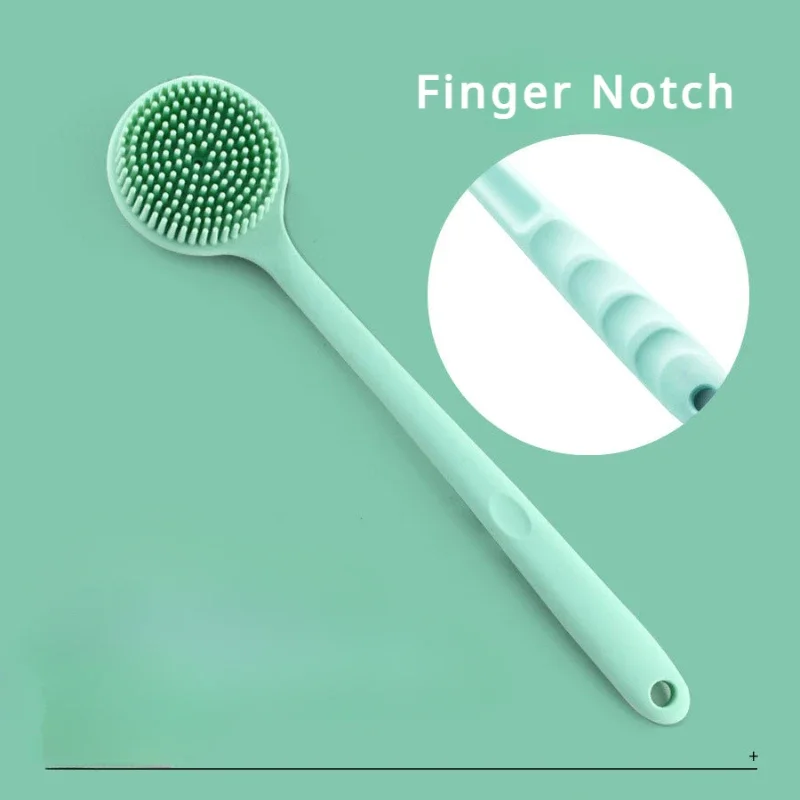 Silicone Long Handle Bath Scrub Artifact Lazy Shower Scrub Soft Hair Backrub Brush Bath Brush  Body Scrub Containers