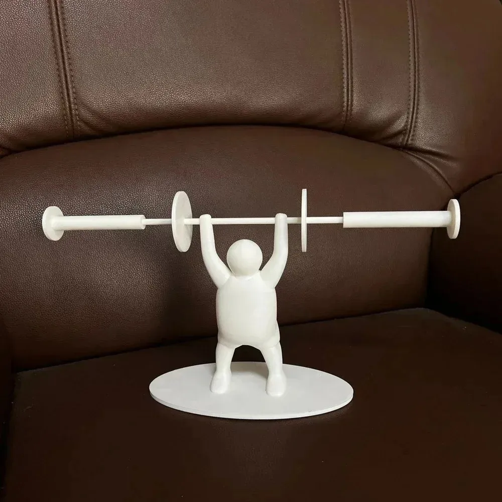

3D Printed Toilet Paper Holder Weightlifting Both Ends Roll Dispenser Cartoon Villain No Punching Required Tissue Storage Rack
