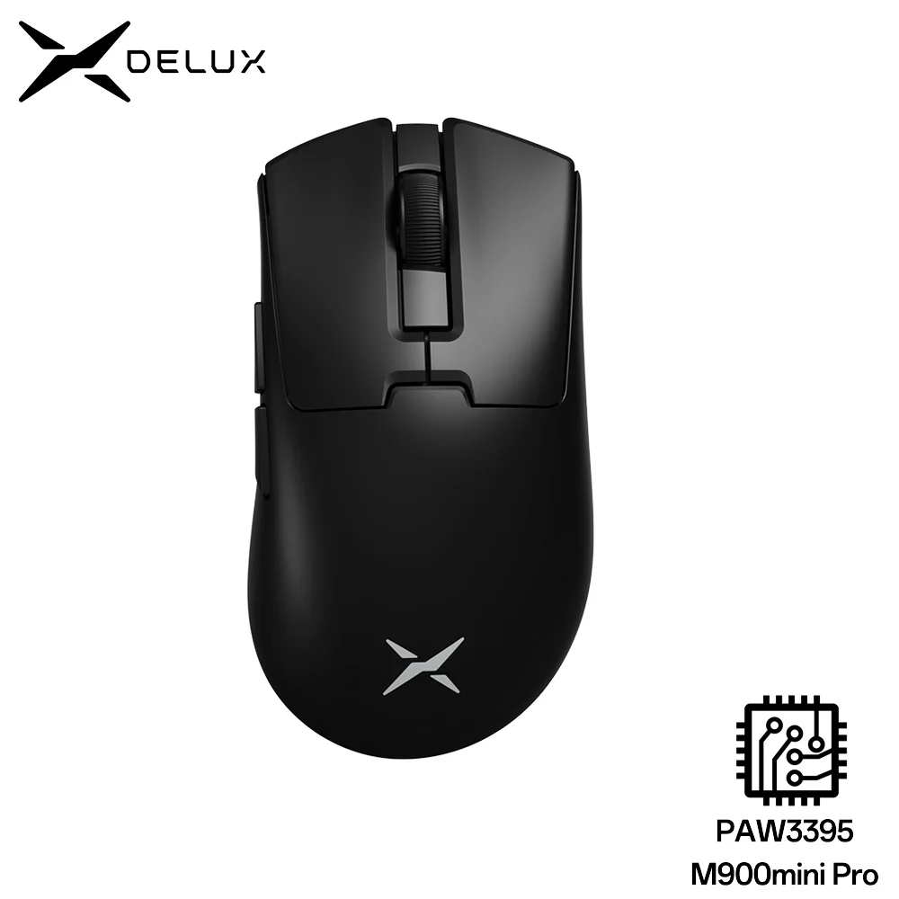 

Беспроводная игровая мышь Delux M900mini PRO, эргономичная, сверхлегкая, 40 г PAW3395, 8 КГц, для средних и маленьких рук, ПК, ноутбука, геймера