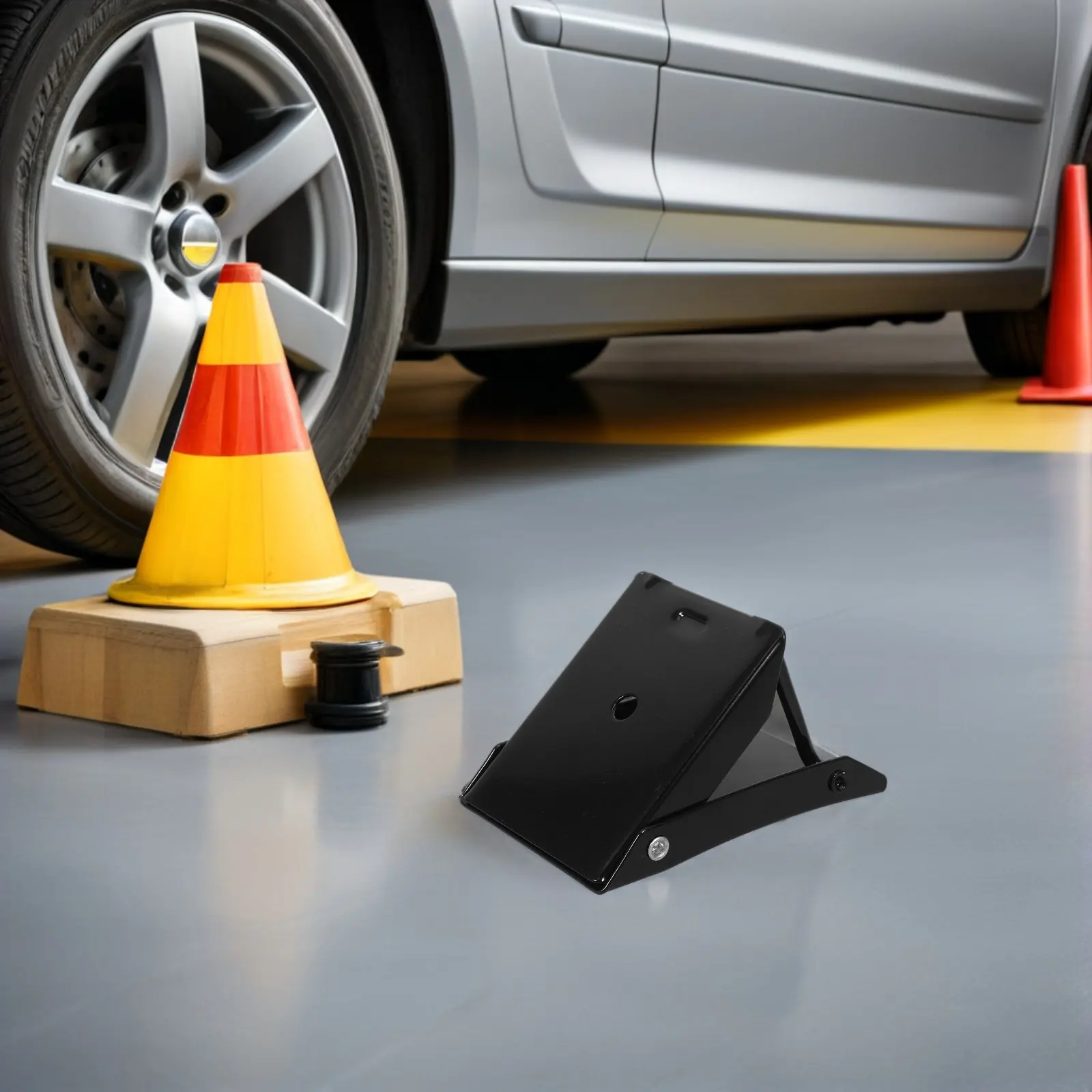 Metal Wheel Chock for Cars Trucks Motorhomes Heavy Duty Triangular Support Parking Wheel Stopper Safety Anti Skid Tire