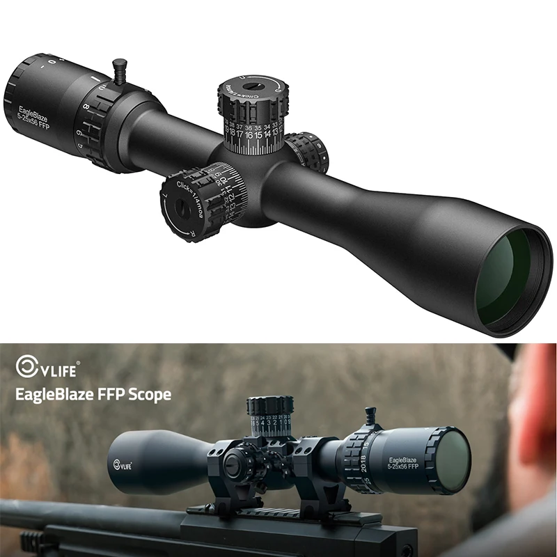 

CVLIFE 5-25x56 FFP Rifle Scope - Side Parallax Adjustment - First Focal Plane Optics Long Range Riflescope for Hunting 34mm Tube
