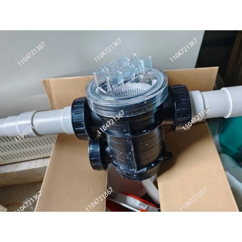 Barber Shop Bath Pool Anti-Clog Hair Filter, Water Pump Prefilter with Connecting Pipe, Drainage Strainer