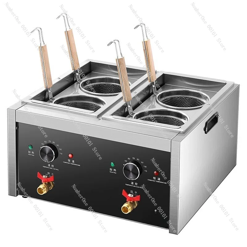 Olla eléctrica de escritorio para Fideos, multifuncional, caliente, grande, sopa, arroz, fideos, cocina Wonton de acero inoxidable, restaurante y hogar