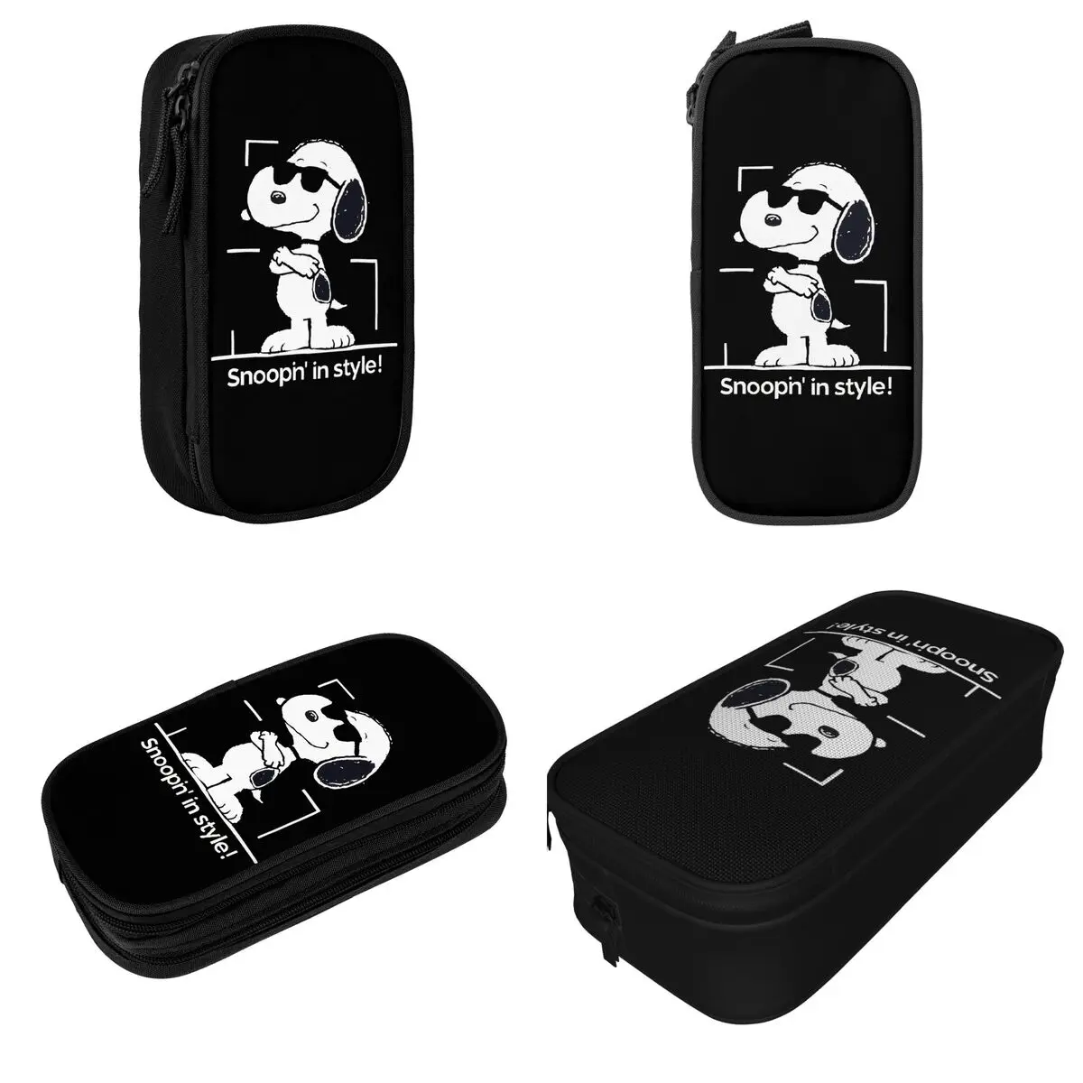 Imagem -02 - Estojo Engraçado Estilo Snoopy Adorável Amendoim Bolsa de Caneta Cólica Grande Armazenamento Estudantes Bolsa Cosmética Escolar