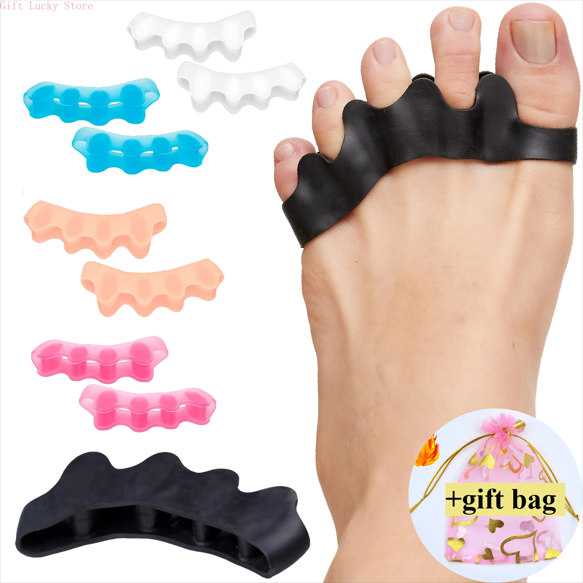 

Toe Separators Doctor Recommended Correct Foot and Bunion Pain,Plantar Fasciitis Toe Straightener to Improve Functional Mobility